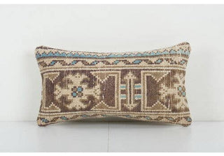 Vintage Turkish Wool Pillow Cover - 10"x18" Size