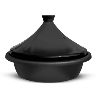 Moroccan Enameled Cast Iron Tagine, Blue, 3.3 Qt: Black