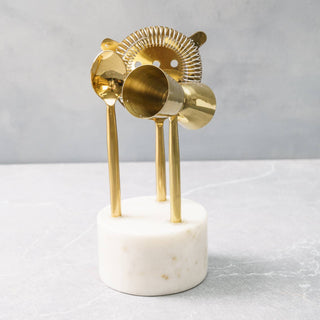 Gold Bar tool Set/3 W/Marble Stand