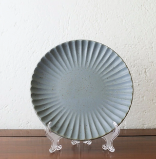 Scallop side plate - steel blue