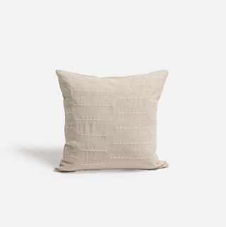 Stitch Cushion Cover - Natural with White