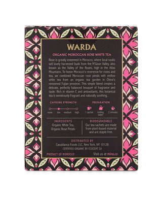 15 ct Warda Organic Moroccan Rose White Tea