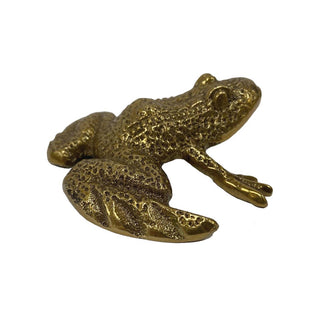 Antiqued Brass Frog Paper Weight